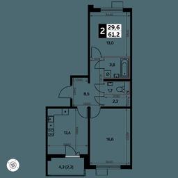 2-BD Apartment Sale, 62.1 sq. m. at Yzhnaya Bitsa, Yuzhnaya Bitsa Residential Complex, posyolok Bittsa, Leninskiy City District, Moscow Region, Russia #2 2-BD Apartment Sale, 62.1 sq. m. at Yzhnaya Bitsa, Yuzhnaya Bitsa Residential Complex, posyolok Bittsa, Leninskiy City District, Moscow Region, Russia #2
