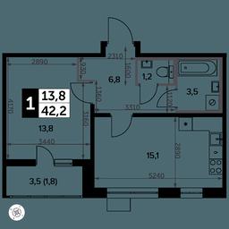 1-BD Apartment Sale, 43.5 sq. m. at Yzhnaya Bitsa, Yuzhnaya Bitsa Residential Complex, posyolok Bittsa, Leninskiy City District, Moscow Region, Russia #2 1-BD Apartment Sale, 43.5 sq. m. at Yzhnaya Bitsa, Yuzhnaya Bitsa Residential Complex, posyolok Bittsa, Leninskiy City District, Moscow Region, Russia #2