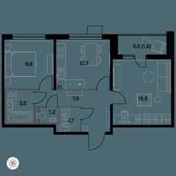 2-BD Apartment Sale, 53.6 sq. m. at Yzhnaya Bitsa, Yuzhnaya Bitsa Residential Complex, posyolok Bittsa, Leninskiy City District, Moscow Region, Russia #3