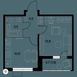 1-BD Apartment Sale, 34.9 sq. m. at Yzhnaya Bitsa, Yuzhnaya Bitsa Residential Complex, posyolok Bittsa, Leninskiy City District, Moscow Region, Russia #3