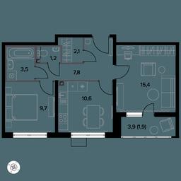 2-BD Apartment Sale, 53.2 sq. m. at Yzhnaya Bitsa, Yuzhnaya Bitsa Residential Complex, posyolok Bittsa, Leninskiy City District, Moscow Region, Russia #3 2-BD Apartment Sale, 53.2 sq. m. at Yzhnaya Bitsa, Yuzhnaya Bitsa Residential Complex, posyolok Bittsa, Leninskiy City District, Moscow Region, Russia #3
