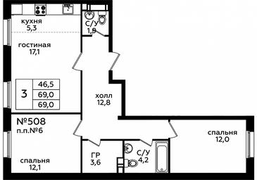 2-BD Apartment Sale, 68.4 sq. m. at Eko Bunino, prospekt Kuprina, 34к1, Sosenskoye Settlement, Moscow, Russia #3 2-BD Apartment Sale, 68.4 sq. m. at Eko Bunino, prospekt Kuprina, 34к1, Sosenskoye Settlement, Moscow, Russia #3
