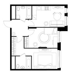 2-BD Apartment Sale, 56.8 sq. m. at Pervyi Moskovskiy, ulitsa Bianki, 1, Moskovskiy, Moscow, Russia #3