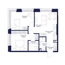 2-BD Apartment Sale, 63.13 sq. m. at Jois, 3rd Silikatny Drive, 10, Moscow, Russia #2 2-BD Apartment Sale, 63.13 sq. m. at Jois, 3rd Silikatny Drive, 10, Moscow, Russia #2