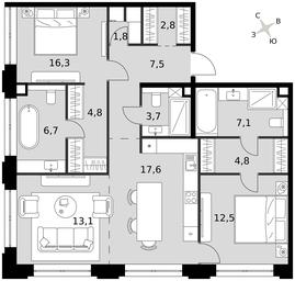 3-BD Apartment Sale, 97.4平方米 at Sydney Prime, Shenogina Street, Moscow, Russia #3 3-BD Apartment Sale, 97.4平方米 at Sydney Prime, Shenogina Street, Moscow, Russia #3