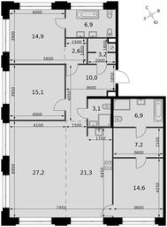 4-BD Apartment Sale, 135.8平方米 at Sydney Prime, Shenogina Street, Moscow, Russia #4
