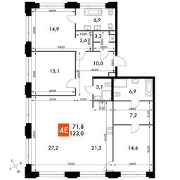 4-BD Apartment Sale, 135.8平方米 at Sydney Prime, Shenogina Street, Moscow, Russia #2 4-BD Apartment Sale, 135.8平方米 at Sydney Prime, Shenogina Street, Moscow, Russia #2