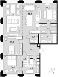 4-BD Apartment Sale, 138.2平方米 at Sydney Prime, Shenogina Street, Moscow, Russia #3 4-BD Apartment Sale, 138.2平方米 at Sydney Prime, Shenogina Street, Moscow, Russia #3