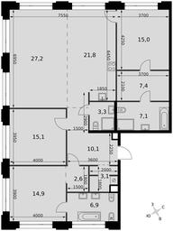 4-BD Apartment Sale, 138.2平方米 at Sydney Prime, Shenogina Street, Moscow, Russia #4