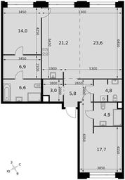 3-BD Apartment Sale, 112.6平方米 at Sydney Prime, Shenogina Street, Moscow, Russia #4