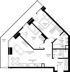 2-BD Apartment Sale, 81.83 sq. m. at Jois, 3rd Silikatny Drive, 10, Moscow, Russia #4