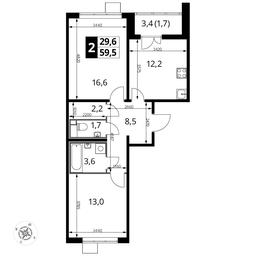 2-BD Apartment Sale, 59.2 sq. m. at Pervyi Lermontovskiy, zhiloy kompleks 1-y Lermontovskiy, Lyubertsy, Moscow Region, Russia #2 2-BD Apartment Sale, 59.2 sq. m. at Pervyi Lermontovskiy, zhiloy kompleks 1-y Lermontovskiy, Lyubertsy, Moscow Region, Russia #2