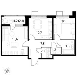 2-BD Apartment Sale, 52.9 sq. m. at Pervyi Lermontovskiy, zhiloy kompleks 1-y Lermontovskiy, Lyubertsy, Moscow Region, Russia #3