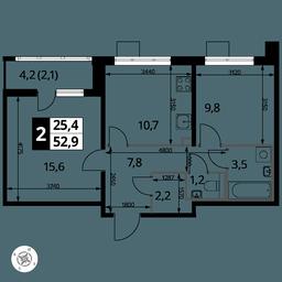 2-BD Apartment Sale, 52.9 sq. m. at Pervyi Lermontovskiy, zhiloy kompleks 1-y Lermontovskiy, Lyubertsy, Moscow Region, Russia #4