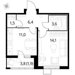 1-BD Apartment Sale, 38.3 sq. m. at Pervyi Lermontovskiy, zhiloy kompleks 1-y Lermontovskiy, Lyubertsy, Moscow Region, Russia #3 1-BD Apartment Sale, 38.3 sq. m. at Pervyi Lermontovskiy, zhiloy kompleks 1-y Lermontovskiy, Lyubertsy, Moscow Region, Russia #3