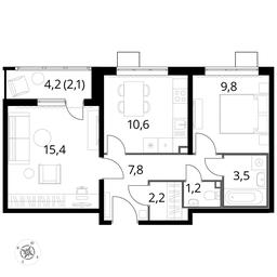 2-BD Apartment Sale, 52.5平方米 at Pervyi Lermontovskiy, zhiloy kompleks 1-y Lermontovskiy, Lyubertsy, Moscow Region, Russia #3 2-BD Apartment Sale, 52.5平方米 at Pervyi Lermontovskiy, zhiloy kompleks 1-y Lermontovskiy, Lyubertsy, Moscow Region, Russia #3