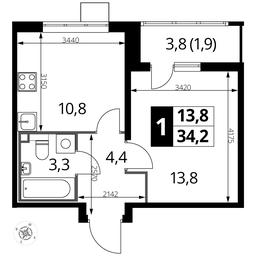 1-BD Apartment Sale, 34.2 sq. m. at Pervyi Lermontovskiy, zhiloy kompleks 1-y Lermontovskiy, Lyubertsy, Moscow Region, Russia #2 1-BD Apartment Sale, 34.2 sq. m. at Pervyi Lermontovskiy, zhiloy kompleks 1-y Lermontovskiy, Lyubertsy, Moscow Region, Russia #2