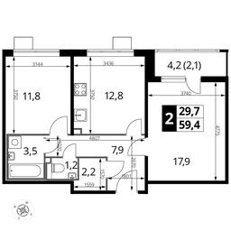 2-BD Apartment Sale, 59.4 sq. m. at Pervyi Lermontovskiy, zhiloy kompleks 1-y Lermontovskiy, Lyubertsy, Moscow Region, Russia #2 2-BD Apartment Sale, 59.4 sq. m. at Pervyi Lermontovskiy, zhiloy kompleks 1-y Lermontovskiy, Lyubertsy, Moscow Region, Russia #2