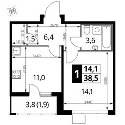 1-BD Apartment Sale, 38.4 sq. m. at Pervyi Lermontovskiy, zhiloy kompleks 1-y Lermontovskiy, Lyubertsy, Moscow Region, Russia #2 1-BD Apartment Sale, 38.4 sq. m. at Pervyi Lermontovskiy, zhiloy kompleks 1-y Lermontovskiy, Lyubertsy, Moscow Region, Russia #2