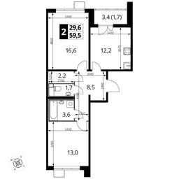 2-BD Apartment Sale, 59.3 sq. m. at Pervyi Lermontovskiy, zhiloy kompleks 1-y Lermontovskiy, Lyubertsy, Moscow Region, Russia #2 2-BD Apartment Sale, 59.3 sq. m. at Pervyi Lermontovskiy, zhiloy kompleks 1-y Lermontovskiy, Lyubertsy, Moscow Region, Russia #2