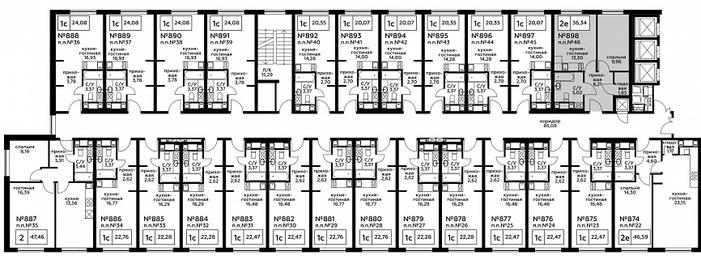 2-BD Apartment Sale, 36.29平方米 at Perets, Pyatnitskoye Highway, 58, Moscow, Russia #3