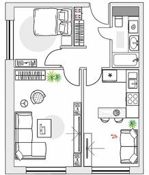 2-BD Apartment Sale, 47.43 sq. m. at Perets, Pyatnitskoye Highway, 58, Moscow, Russia #2 2-BD Apartment Sale, 47.43 sq. m. at Perets, Pyatnitskoye Highway, 58, Moscow, Russia #2