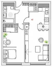 2-BD Apartment Sale, 46.57 sq. m. at Perets, Pyatnitskoye Highway, 58, Moscow, Russia #2 2-BD Apartment Sale, 46.57 sq. m. at Perets, Pyatnitskoye Highway, 58, Moscow, Russia #2
