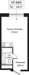 Apartment Sale, 24.17平方米 at Perets, Pyatnitskoye Highway, 58, Moscow, Russia #4