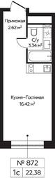 Apartment Sale, 22.38 sq. m. at Perets, Pyatnitskoye Highway, 58, Moscow, Russia #4
