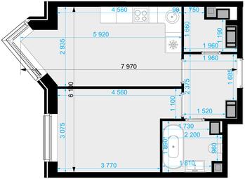 1-BD Apartment Sale, 37.8 sq. m. at Crystal, Generala Glagoleva Street, 16с1, Moscow, Russia #4