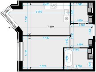 1-BD Apartment Sale, 40 sq. m. at Crystal, Generala Glagoleva Street, 16с1, Moscow, Russia #4