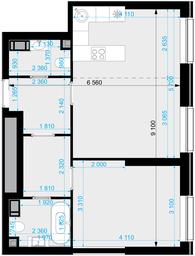 2-BD Apartment Sale, 52.5 sq. m. at Crystal, Generala Glagoleva Street, 16с1, Moscow, Russia #2
