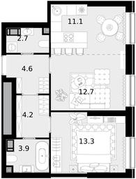 2-BD Apartment Sale, 52.5 sq. m. at Crystal, Generala Glagoleva Street, 16с1, Moscow, Russia #3