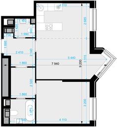 2-BD Apartment Sale, 53.8 sq. m. at Crystal, Generala Glagoleva Street, 16с1, Moscow, Russia #4