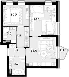 2-BD Apartment Sale, 60.6 sq. m. at Crystal, Generala Glagoleva Street, 16с1, Moscow, Russia #3 2-BD Apartment Sale, 60.6 sq. m. at Crystal, Generala Glagoleva Street, 16с1, Moscow, Russia #3