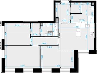 2-BD Apartment Sale, 77.6 sq. m. at Crystal, Generala Glagoleva Street, 16с1, Moscow, Russia #3