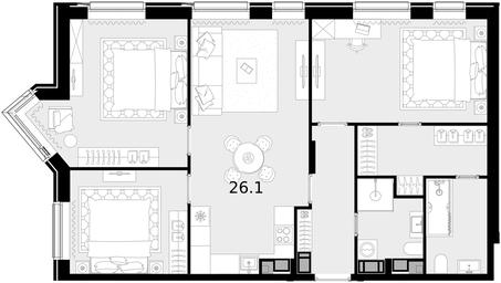 2-BD Apartment Sale, 94.8 sq. m. at Crystal, Generala Glagoleva Street, 16с1, Moscow, Russia #3 2-BD Apartment Sale, 94.8 sq. m. at Crystal, Generala Glagoleva Street, 16с1, Moscow, Russia #3