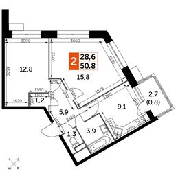 2-BD Apartment Sale, 52.1 sq. m. at Datskiy Kvartal, Datskiy Kvartal Residential Complex, posyolok Nagornoye, Mytishi Urban District, Moscow Region, Russia #2 2-BD Apartment Sale, 52.1 sq. m. at Datskiy Kvartal, Datskiy Kvartal Residential Complex, posyolok Nagornoye, Mytishi Urban District, Moscow Region, Russia #2