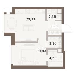 1-BD Apartment Sale, 46.92平方米 at The Five, 5th Donskoy Drive, вл21к6, Moscow, Russia #2