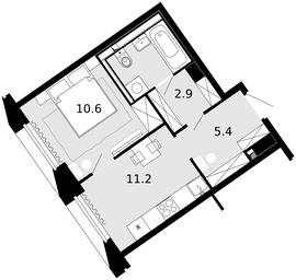 1-BD Apartment Sale, 34.5平方米 at Novaya Zvezda, Bachurinskaya ulitsa, 11, Settlement of Kommunarka, Moscow, Russia #3 1-BD Apartment Sale, 34.5平方米 at Novaya Zvezda, Bachurinskaya ulitsa, 11, Settlement of Kommunarka, Moscow, Russia #3