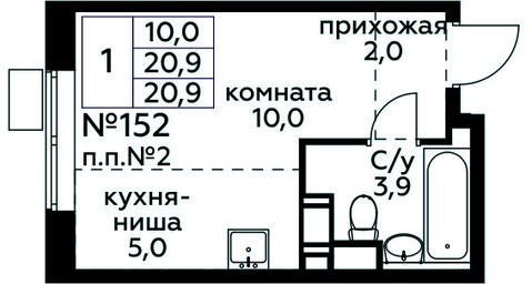 Apartment Sale, 20.9 sq. m. at Tsvetochnye Poliany, kvartal № 23, Filimonkovskoye Municipal Formation, Moscow, Russia #2 Apartment Sale, 20.9 sq. m. at Tsvetochnye Poliany, kvartal № 23, Filimonkovskoye Municipal Formation, Moscow, Russia #2
