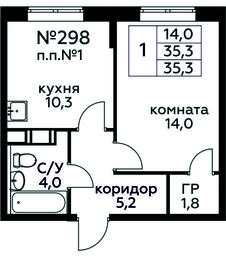 Продажа квартиры, 35,3 м² в ЖК «Цветочные Поляны», квартал № 23, поселение Филимонковское, Москва, Россия #2