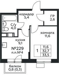 Apartment Sale, 33.5 sq. m. at Tsvetochnye Poliany, kvartal № 23, Filimonkovskoye Municipal Formation, Moscow, Russia #2 Apartment Sale, 33.5 sq. m. at Tsvetochnye Poliany, kvartal № 23, Filimonkovskoye Municipal Formation, Moscow, Russia #2