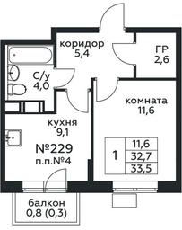 Apartment Sale, 33.5 sq. m. at Tsvetochnye Poliany, kvartal № 23, Filimonkovskoye Municipal Formation, Moscow, Russia #3 Apartment Sale, 33.5 sq. m. at Tsvetochnye Poliany, kvartal № 23, Filimonkovskoye Municipal Formation, Moscow, Russia #3