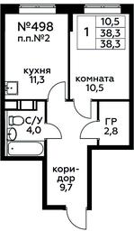Продажа квартиры, 38,3 м² в ЖК «Цветочные Поляны», квартал № 23, поселение Филимонковское, Москва, Россия #2
