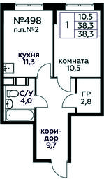 Продажа квартиры, 38,3 м² в ЖК «Цветочные Поляны», квартал № 23, поселение Филимонковское, Москва, Россия #4
