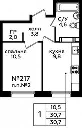 Apartment Sale, 30.6 sq. m. at Eko Bunino, prospekt Kuprina, 34к1, Sosenskoye Settlement, Moscow, Russia #3 Apartment Sale, 30.6 sq. m. at Eko Bunino, prospekt Kuprina, 34к1, Sosenskoye Settlement, Moscow, Russia #3