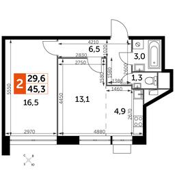 Продажа 2-комн. квартиры, 45,3 м² в ЖК «Датский квартал», жилой комплекс Датский квартал, посёлок Нагорное, городской округ Мытищи, Московская область, Россия #2