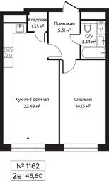 2-BD Apartment Sale, 46.6 sq. m. at Perets, Pyatnitskoye Highway, 58, Moscow, Russia #2