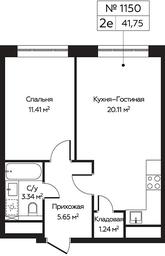 2-BD Apartment Sale, 41.75 sq. m. at Perets, Pyatnitskoye Highway, 58, Moscow, Russia #4